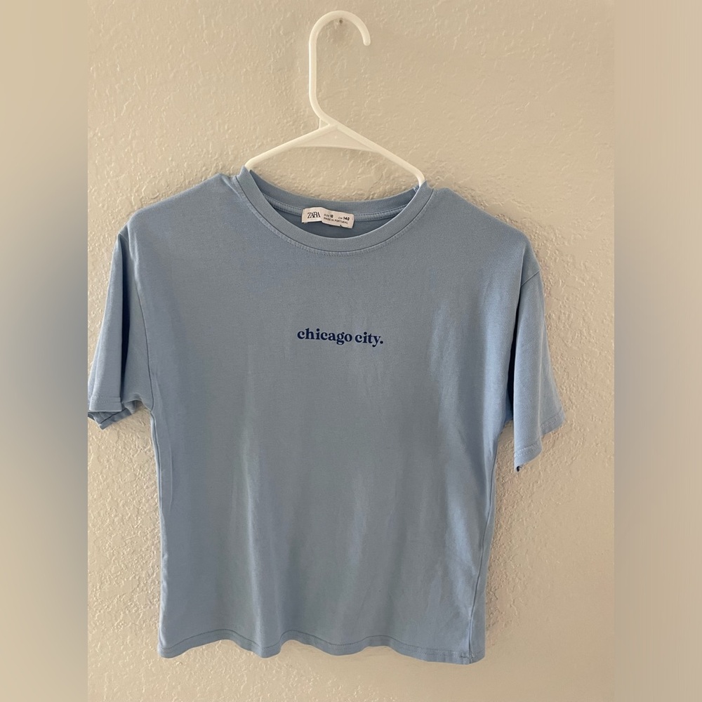 ZARA kids 10 years old 140 cm CHICAGO CITY blue tee
